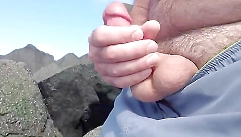 Smoking hot and feet in the bathroom